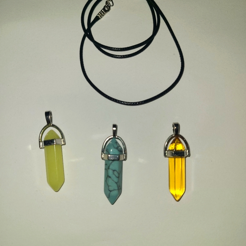 3 piece interchangeable crystal healing necklace